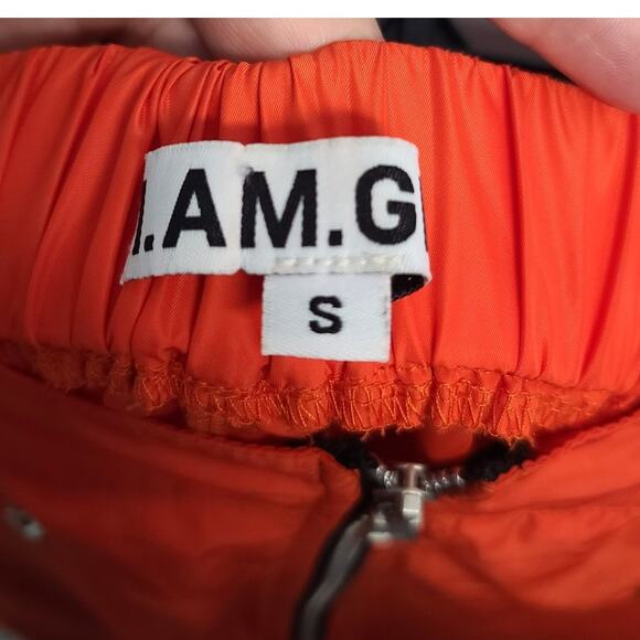 I AM GIA Orange White Mesh Nylon Jogger Pants - Picture 5 of 6